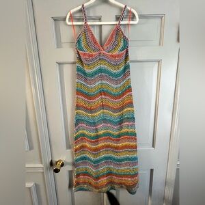 Zara Multicolor Crochet Maxi Dress